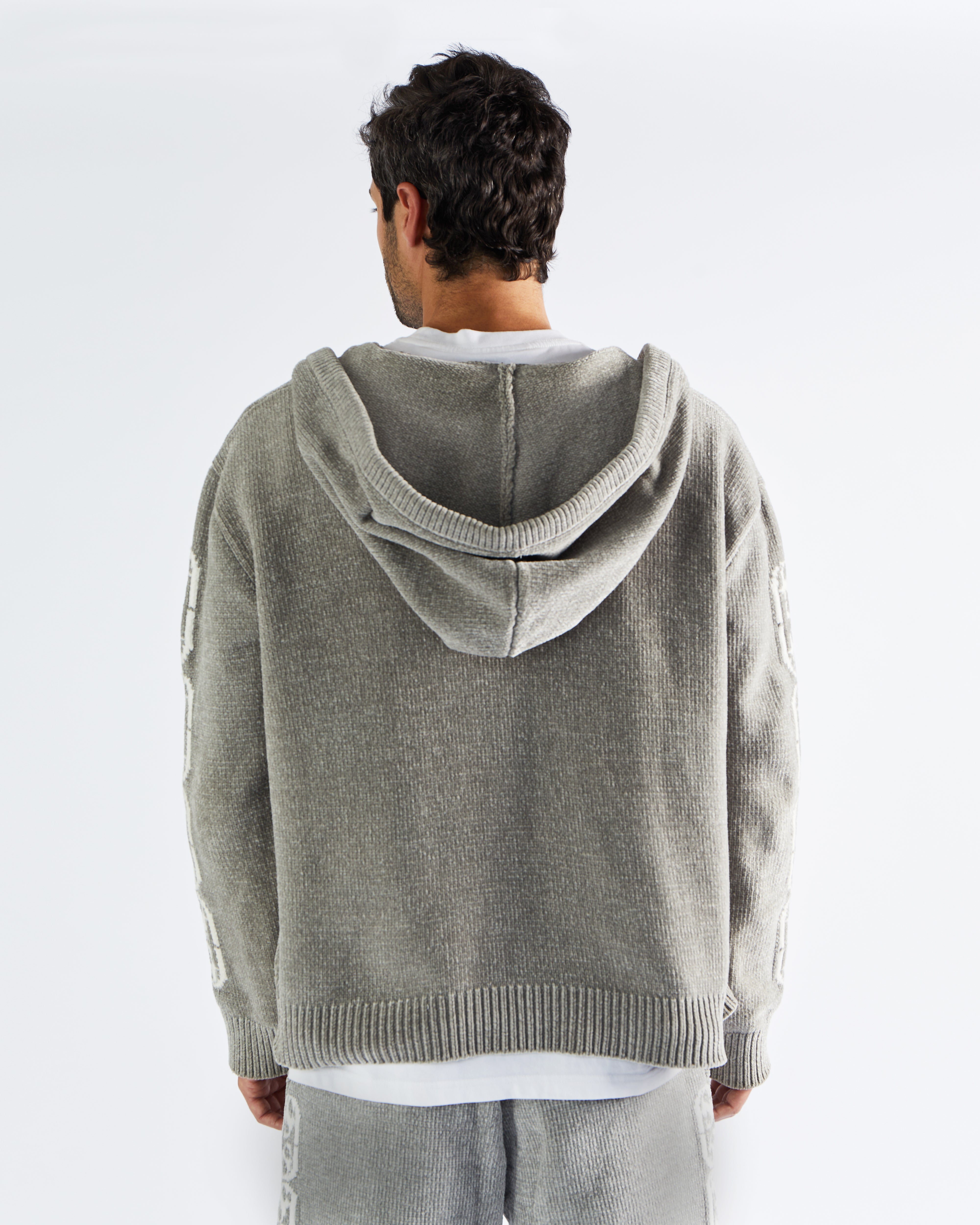 Chenille Zip Up - Champagne