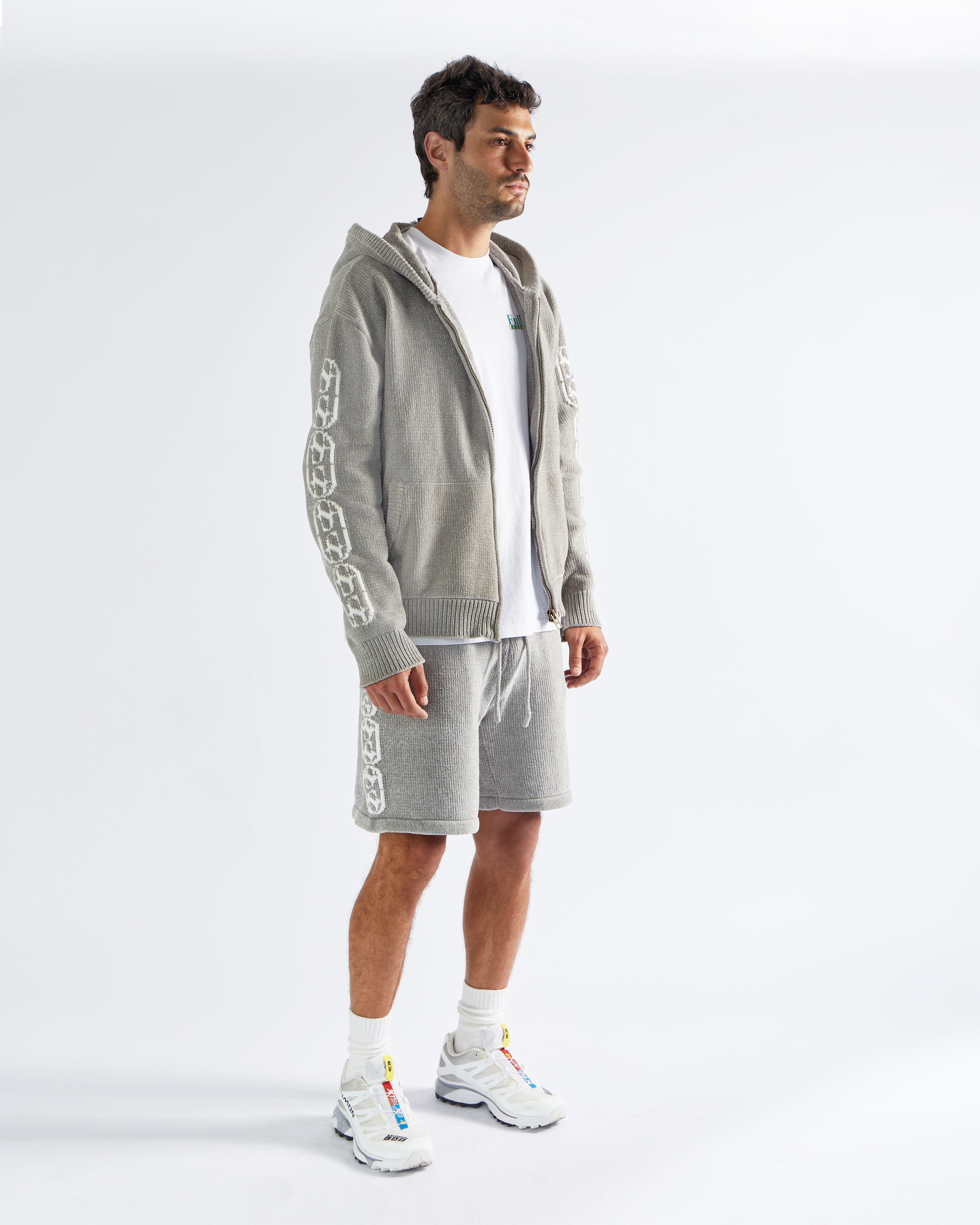 Chenille Zip Up - Champagne