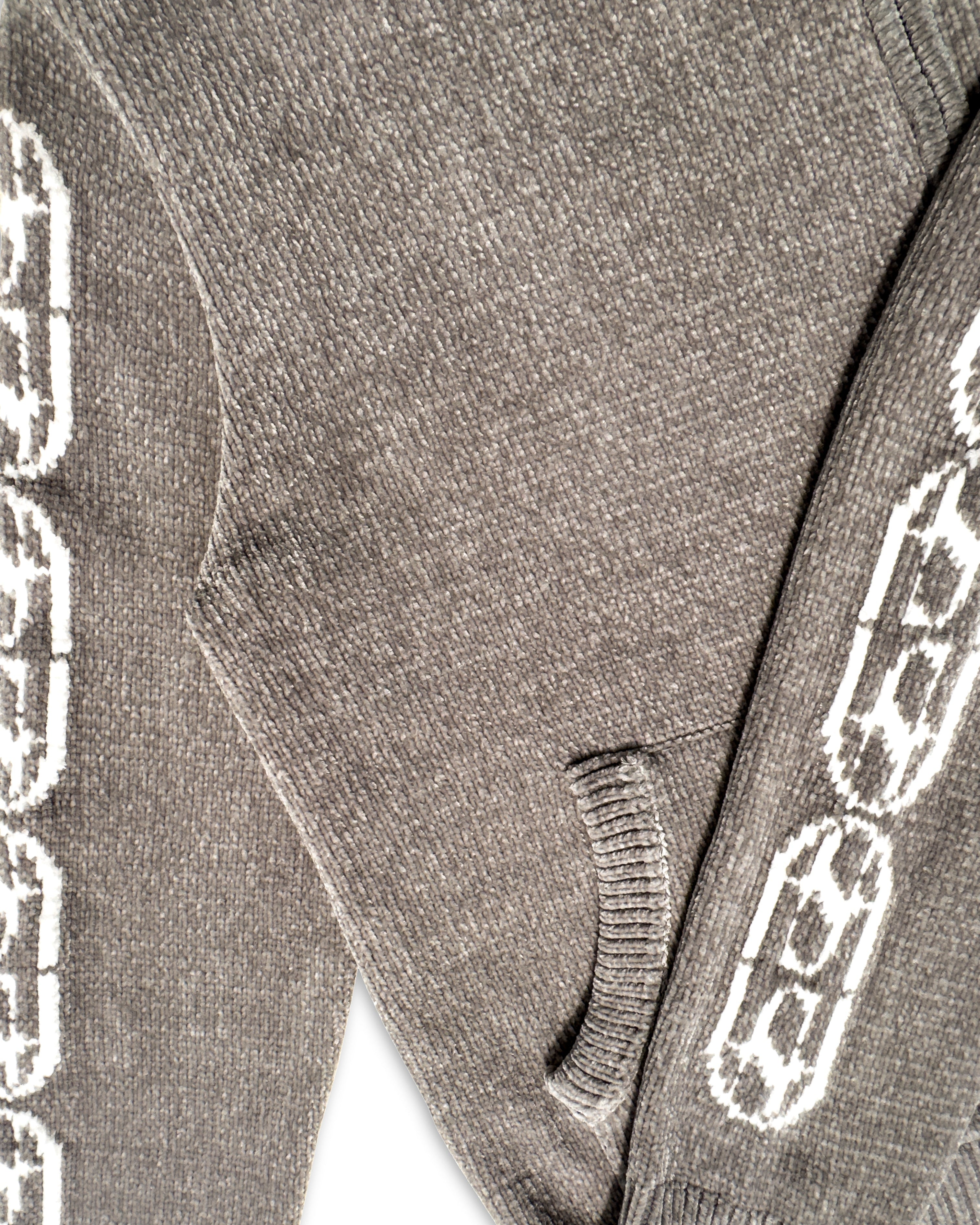 Chenille Zip Up - Champagne