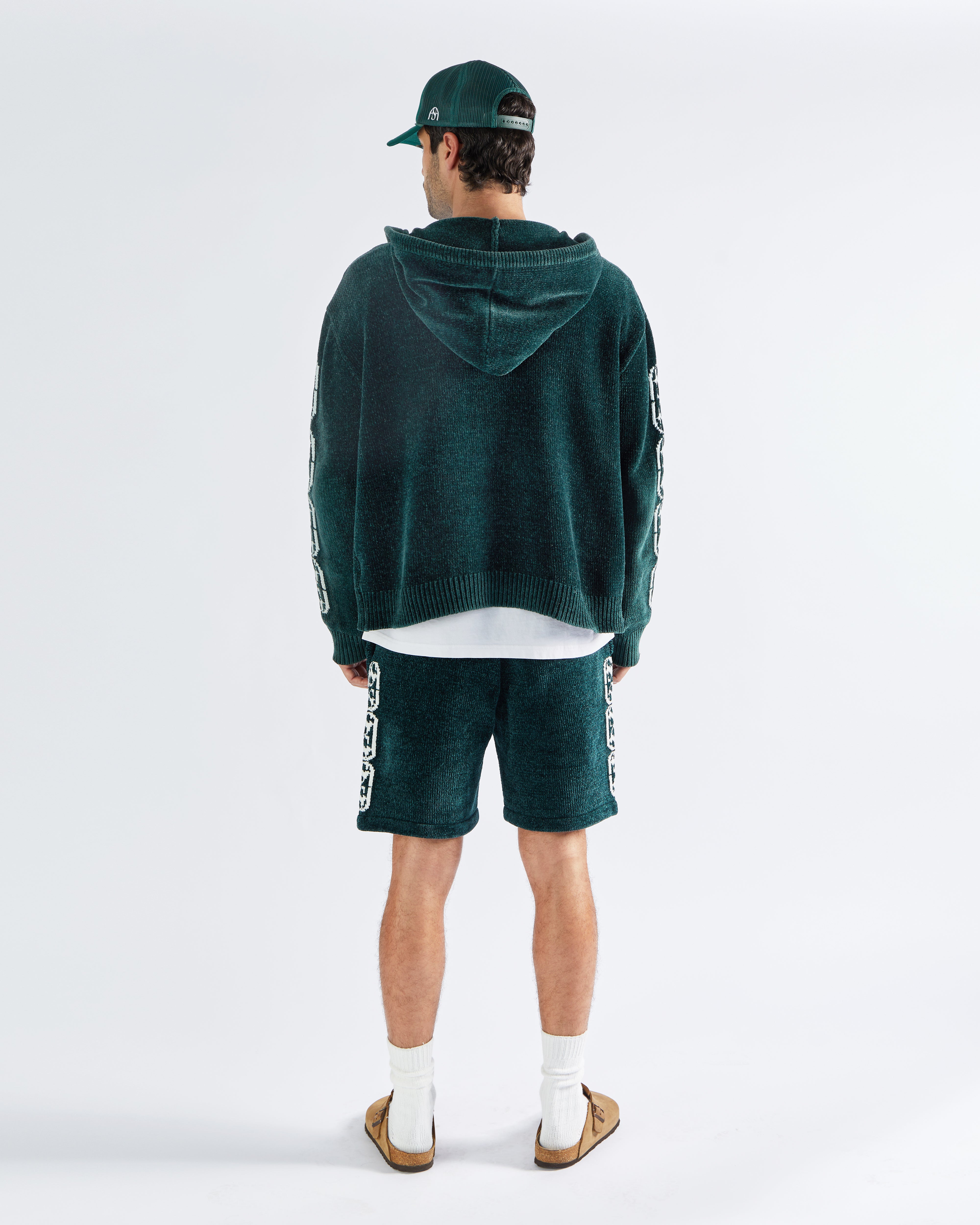 Chenille Zip Up - Lago Green