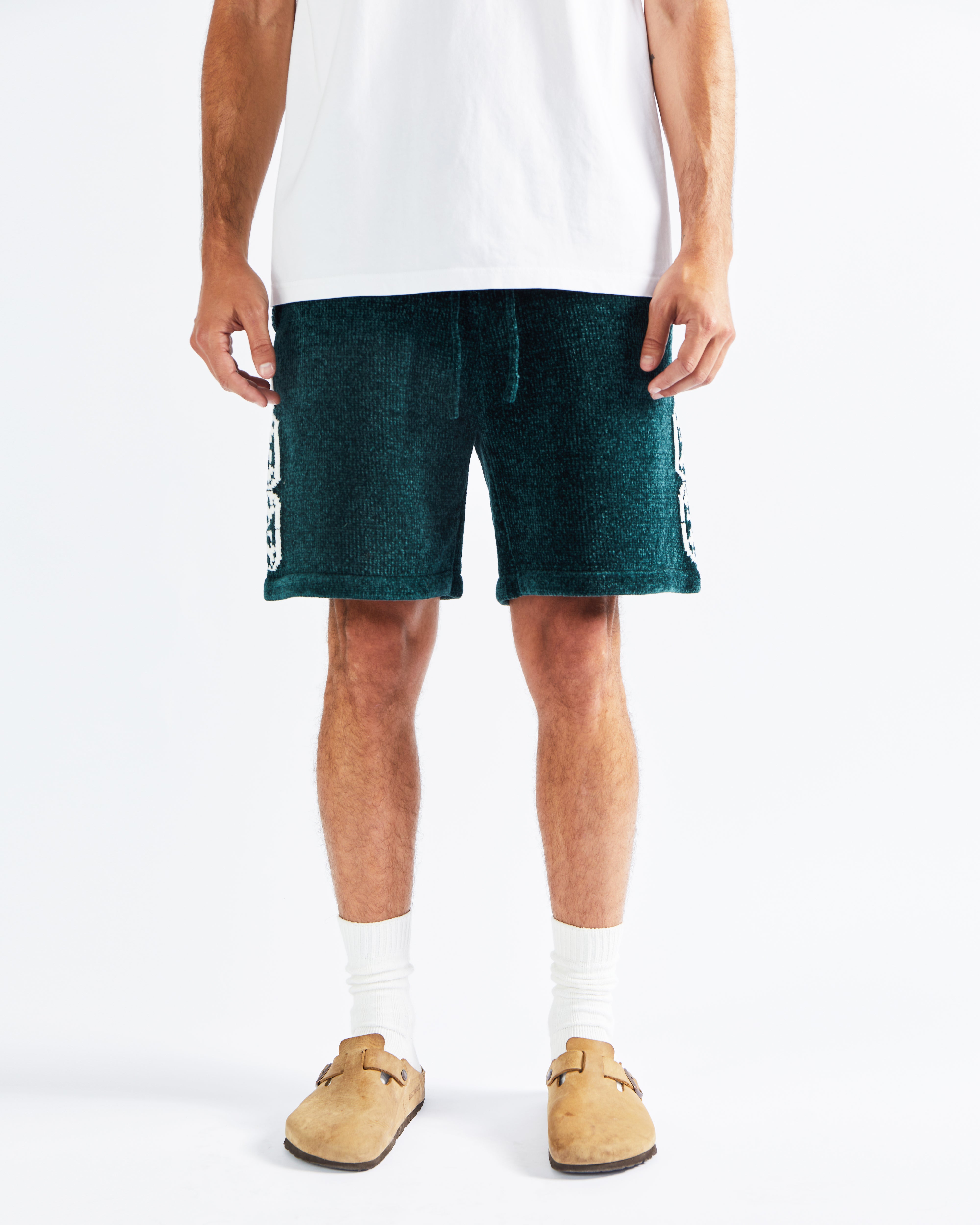 Chenille Shorts - Lago Green