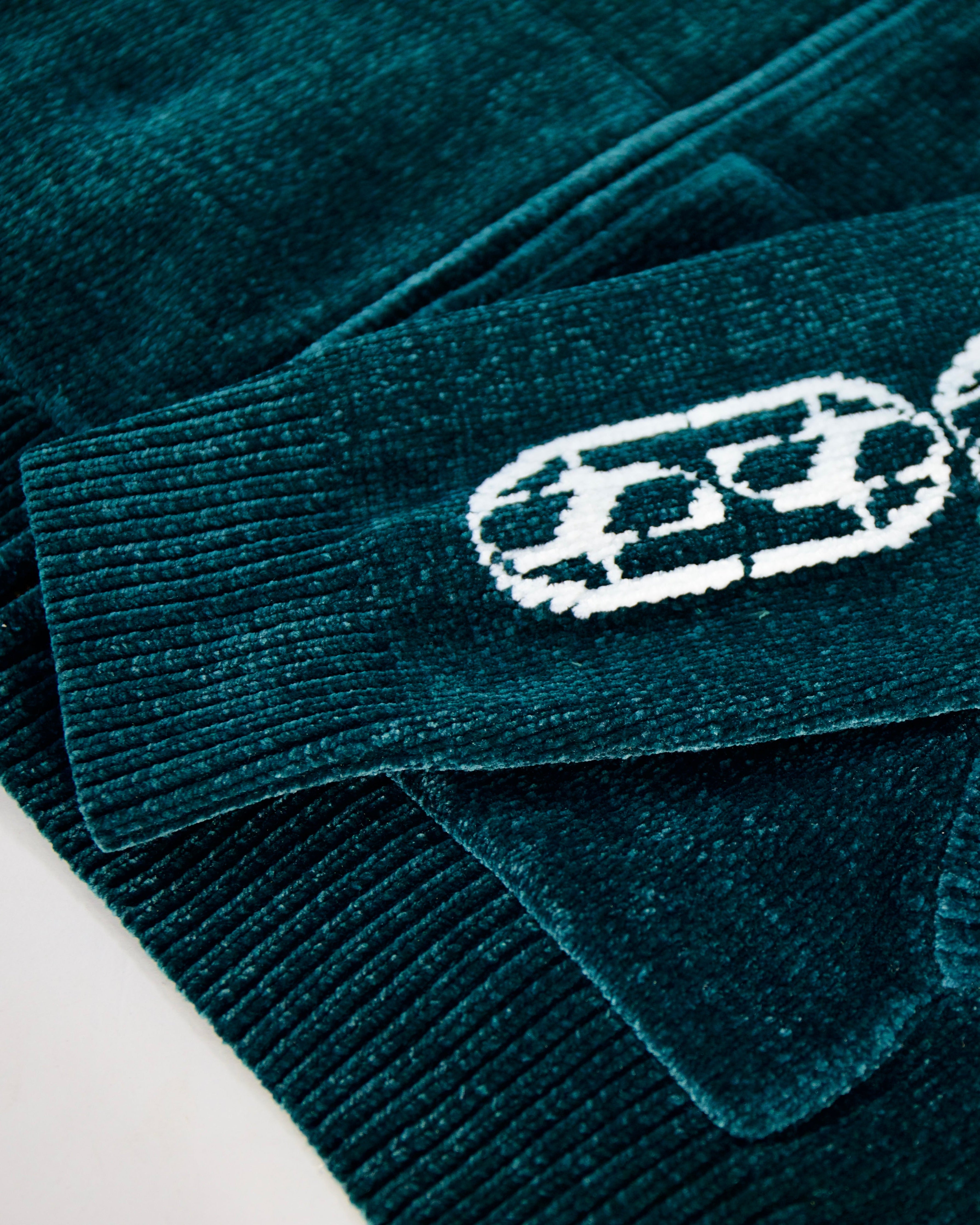 Chenille Zip Up - Lago Green