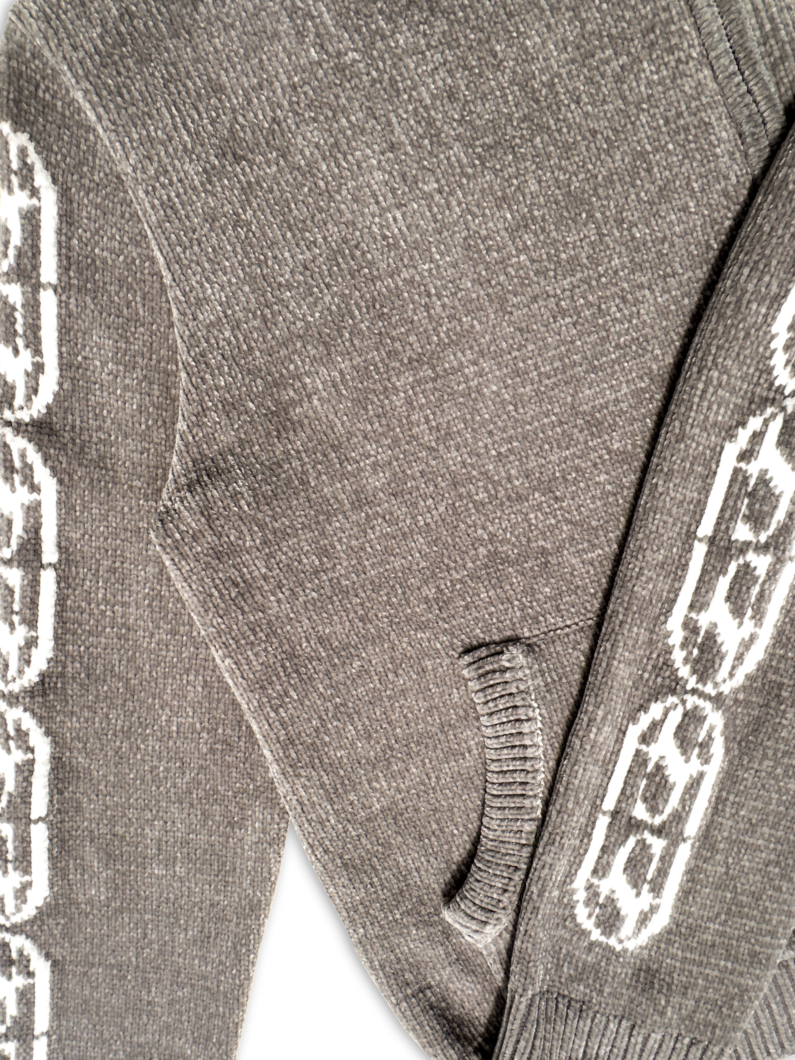 Chenille Zip Up - Taupe