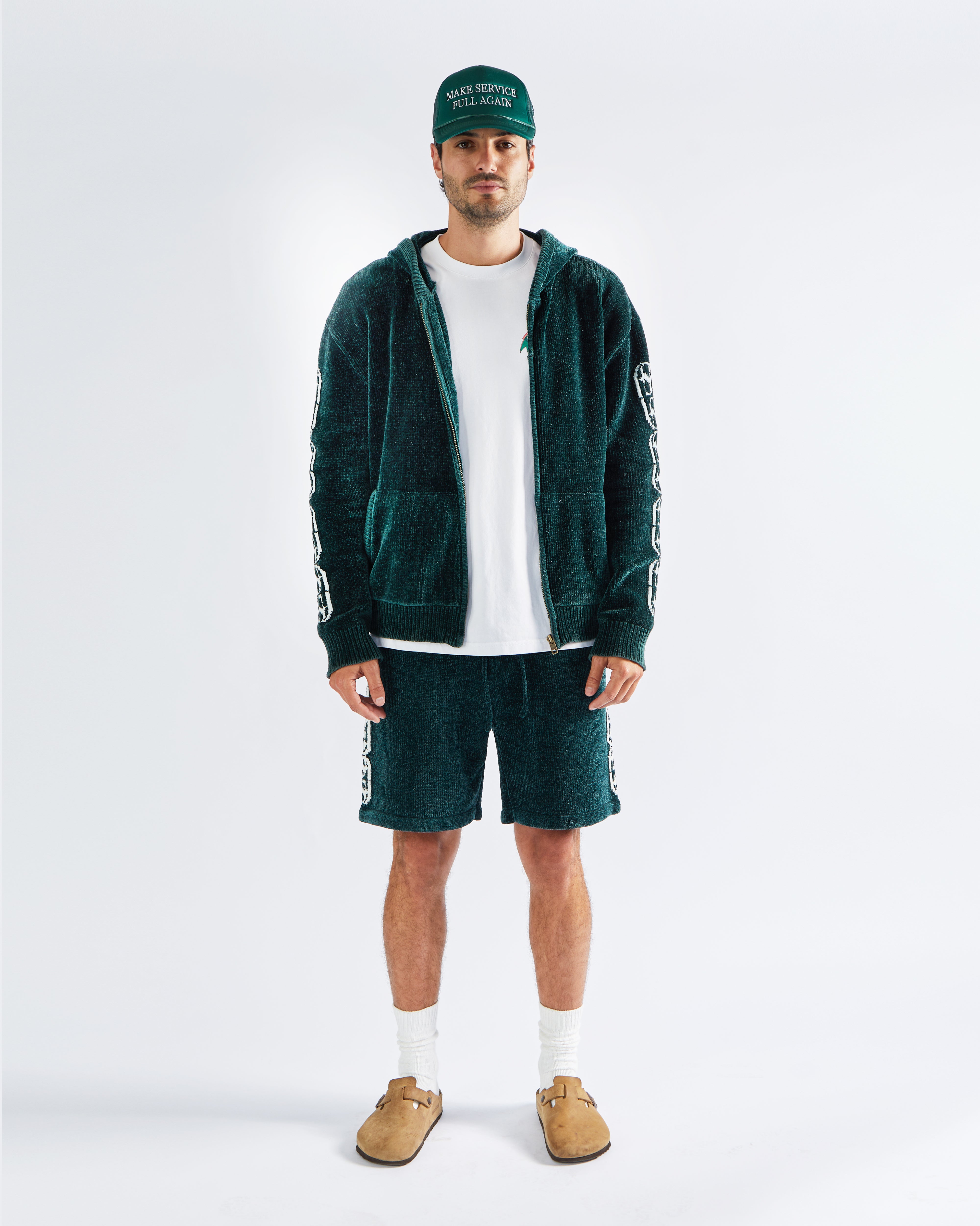 Chenille Shorts - Lago Green